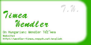 timea wendler business card